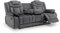 Grey Chenille 3 Seater Recliner Sofa – 2x Reclining Seats, Middle Drop-Down Table with USB, Power Sockets & Cup Holders, Ultra-Soft Padding, 3-Position Recline, Ideal for Home Cinema & Living Room