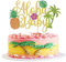 DIELOVEHUA Décoration de Gâteau Tropical, Hawaii Aloha Cake Topper, Ananas Feuille de Palmier Gâteau Topper, Decoration Gateau Anniversaire, pour Tropical Hawaiian Beach Anniversaire Party Supplies