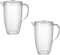 eMKay® Pack of 2 - Dimple Clear Plastic Reusable 2 Litre Picnic Water Jug Pitcher with Lid, Jug with Handle for Serving Cold Drinks, Large Pitcher with Spout for Pouring Juice, Iced Tea, Drinkware
