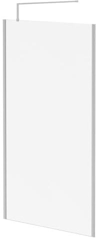 Wholesale Domestic Pacco 10mm Clear Glass Polished Chrome 2000mm x 1200mm Walk In Shower Screen including Wall Channel with End Profile and Support Bar