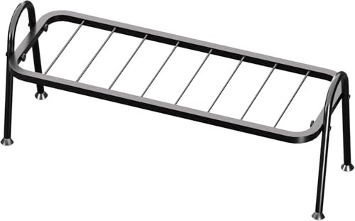 JQTOP Estante de escalera de 1 nivel para múltiples macetas, soporte de flores inoxidable con marco estable para sala de estar, balcón, jardín, patio, decoración de esquina (negro)