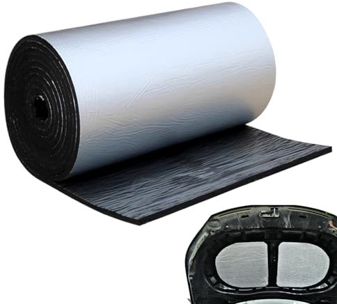 Isolation Thermique et Phonique Auto - Adhésive en Caoutchouc avec Feuille D'aluminium | 500cm X 100cm | Atténue Bruits Extérieurs, Maintient Température | Spécialement Conçu pour Serres, Greniers