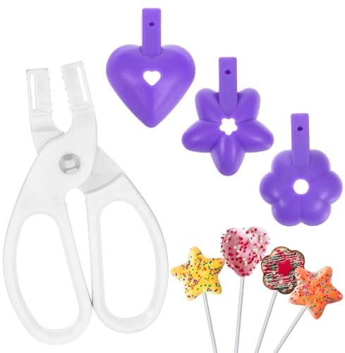 3 Set Cake Pop Mould with Detachable Anti-Slip Handles, Easy-Release Flower Heart Star Cake Pop Kit for Candy Chocolates Lollipop Candy Desserts Baking Tools