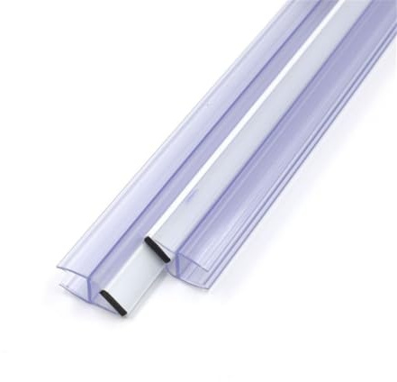 Pair of Magnetic Shower Door Seal Strip 50 cm (19.69 Inches) PVC Glass-to-Glass Seal for 90 and 180 Degree Shower Doors - Waterproof Durable (6mm)