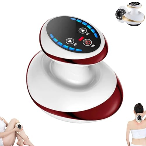 Vacuvia Massage 4-in-1 Massagegerät gegen Cellulite - Vakuum & Gua Sha Elektrisch, Straffere Haut & Bessere Durchblutung, Tiefenmassage mit Wärme, Für Ganzkörper Anwendung Zuhause (Rot)