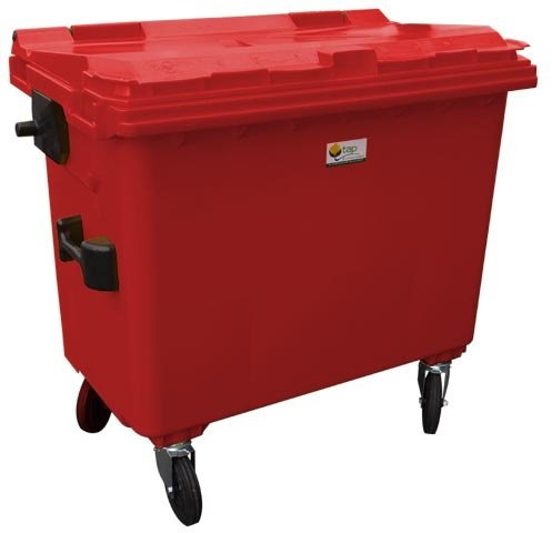 TAP France 03030 Conteneur à Déchets 660L, 1190mm x 1360mm x 780mm, Rouge