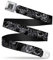 Buckle-Down Gürtel, Black Veil Brides Schmelzender Totenkopf, Schwarz/Grau/Orange/Hellbraun, 4 cm Breit-61/97 cm Länge