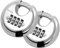 DAYGOS Heavy Duty Combination Padlock - Outdoor Stainless Steel Disc Combination Lock, Weatherproof Lock for Gate, Shed, Garage, Locker(Silver, 2pcs)