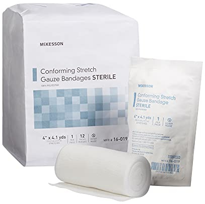 McKesson Conforming Stretch Gauze Bandages, 4 in x 4 1/10 yd, 12 ct