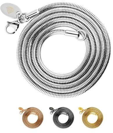 Max Palmer Schlangenkette Edelstahl Silber - [08.] Dicke: 2,5mm - Länge: 40cm