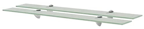vidaXL 2X Regal Schwebend Wandregal Glasregal Glasboden Glasablage Badablage Wandablage Badregal Ablage Regale Bad Glas 80x10cm 8mm Mattiert
