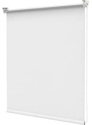 Deswell Verdunkelungsrollo Klemmfix ohne Bohren & mit Bohren Weiß B115 x H150 cm(Stoffbreite 110cm) Thermorollo Sichtschutz Sonnenschutz, Klemmrollo Wandmontage Deckenmontag Seitenzugrollo für Fenster