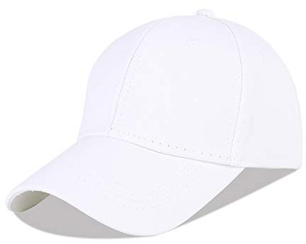 LANGZHEN Baseball Dad Cap 100% Baumwolle Passt Männer Frauen Klassische Verstellbare Plain Hat (Structured-White)