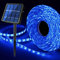 Tira de luces LED solares para exteriores, color azul, funciona con energía solar, flexible, impermeable, 8 modos, 180 luces LED para jardín, porche, cenador, camino, hogar, patio, sombrilla y patio
