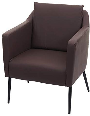 Mendler Lounge-Sessel HWC-H93a, Sessel Cocktailsessel Relaxsessel - Kunstleder braun