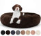 Yurun Hundebett, Tierbett Katzenbett Hundesofa Katzensofa, Waschbar Hundebett flauschig rund Hundekissen für große und extra große Hunde - Braun 120x120x20cm