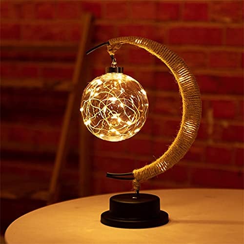 The Enchanted Lunar Lamp, lampada lunare a mezzaluna, lampada da tavolo, per feste di casa romantiche, decorazione per le vacanze, alimentata tramite USB, a batteria (giallo caldo)