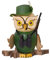 Drechslerei Kuhnert Rauchfigur/Räucherfigur - Eule Jäger aus Massivholz - ca. 15 cm - Made in Germany