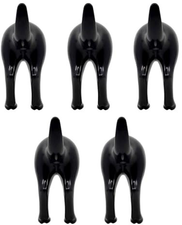 Tomaibaby 5Pcs Coat Hook Cat Tail Shaped Hanger Hook Door Wall Mounted Vintage Hook Hanger Decorative Key Holder Rack for Kitchen Bathroom Living Room Bag Coat