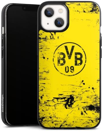 Silikon Hülle kompatibel mit Apple iPhone 13 Case schwarz Handyhülle Borussia Dortmund Offizielles Lizenzprodukt BVB