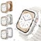 WINGLE 3pack Waterproof Bling Case Compatible for Apple Watch Series 8 7 41mm,Over 100 Crystal Diamond with Screen Protector,Front&Back Full Protective Bumper Cover for Women,Rose Gold/Starlight/Clear