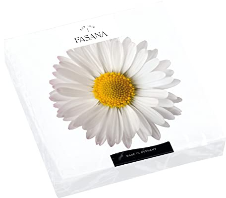 Lot de 20 grandes serviettes de table Motif fleurs de marguerite Décoration de table 33 x 33 cm Motif fleurs Pour printemps, été
