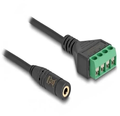 DeLOCK Adapterkabel 3,5 mm Klinkenstecker und 4 Stecker auf Klemmenblock, 20 cm