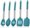 Herogo Kitchen Utensils Set, 5 Pieces Silicone Cooking Utensil with Stainless Steel Handle, Heat Resistant Kitchen Cooking Tools Turner Spoon Spatula for Nonstick Cookware Pan - Blue