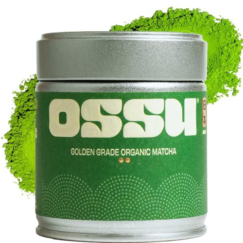 OSSU Organic Matcha Powder 40g - Golden Grade from Uji, Kyoto, Japan - True Ceremonial Spring Harvest, Stone-Ground Green Tea
