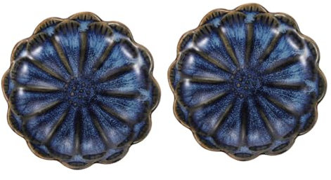 Garneck 2St Untertasse Keramik Speiseteller Snacks Japan tortenplatte keramik keramikgeschirr Essenstablett Vintage-Dekor Aufbewahrungsplatte Keramik Senf Soße Wiederverwendbar