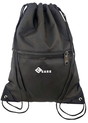 YSCARE Turnbeutel Wasserdicht Sportbeutel (Größe 42 x 34 cm), Kordelzug Tasche Gymsack Hipster Reiserucksack Beutel mit Rucksack Mehrfarbig für Männer, Frauen und Kinder (Schwarz)