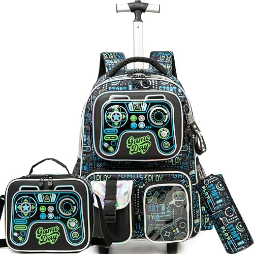 HTgroce Cartable A Roulette Garçon Cartable Primaire Roulette Ce1 Sac À Dos Roulette