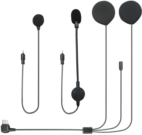 Motorcycle Helmet Headset Hi-fi Speakers with Boom and Button Microphone Audio Kit for X10