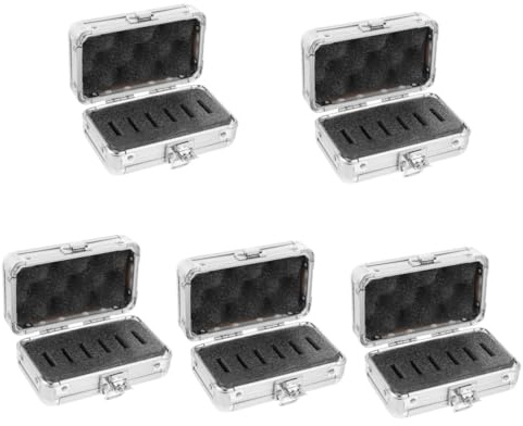 Hemobllo 5pcs Box Telescope Filter Holder Case Aluminum Alloy Lens Storage Case for Astronomical Telescope Accessories Soft Liners Slots