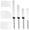 Lot de 3 spatules à pâtisserie - 1 spatule droite - 3 petites spatules - Ustensiles de cuisine en acier inoxydable - Spatule à gâteau lisse