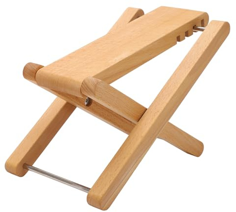 Faltbare Gitarren-Fußstütze aus Massivem Holz, Höhenverstellbar, 4-Positionen-Fußhocker Auftrittsübungen