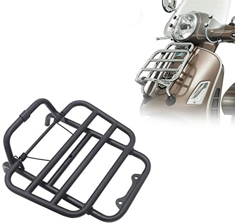 Porte-Bagages Avant Noir en Acier Inoxydable Porte-Bagages De Moto pour Vespa GTV 300 Sei Giorni GTS 300 Super ABS 2014-2018 Porte Bagages Arrière