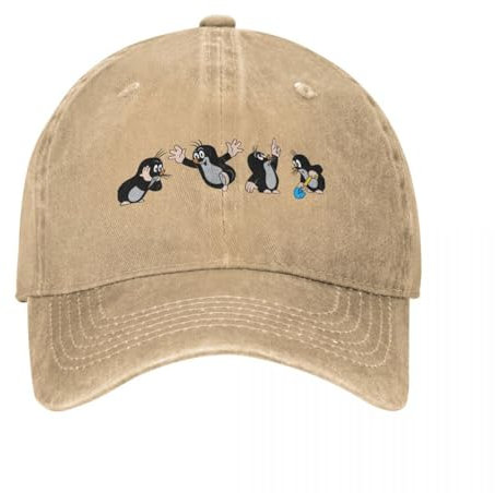 Sonnenhut Männer Europäisch Maulwurf Comics Baseballmütze Distressed Washed Krtek Little Maulwurf Niedliche Cartoon Snapback Cap Männer Frauen Geschenk Hüte Cap Papa Geburtstagsgeschenke