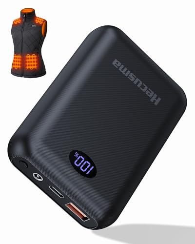 Heated Vest Battery Pack 16000mAh 7.4V, Battery Pack for Heated Vest Compatible with ORORO and Venustas, Rechargeable Power Bank for Heated Vest, Heated Jacket with DC/USB/Type-C Output LED Display