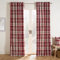 OHS Red Eyelet Curtains for Living Room Bedroom, Soft Luxury Dorset Woven Check Blackout Thermal Curtains Decorative Fully Lined Curtain for Window Treatment 2 Panel, 66 x 72