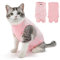 Eyein Katzenbody nach OP, bequemer Katzen Kleidung Erholungsanzug Anti-leckende mit atmungsaktivem Netzgewebe für Katze Body Operation, E-Halsband Alternative für Katzen, Rosa, L