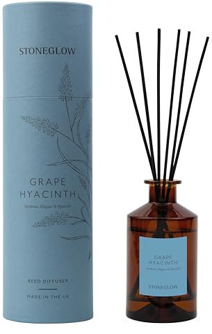 Stoneglow - The Walled Garden Collection - Grape Hyacinth - Gardenia | Muguet | Hyacinth - Scented Reed Diffuser 160ml - Blue