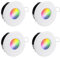 linovum 4er Set Einbauspot IP65 matt weiß rund mit Abstandhalter & wechselbarem 4W Smart LED Modul für Bad & Balkon