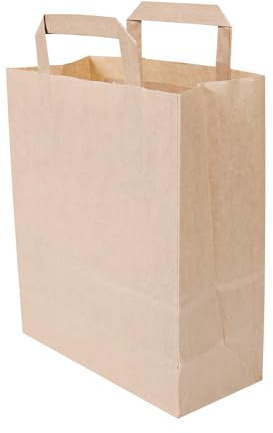 250 Stück NATUREStar Papiertragetaschen | Papier, braun, L: 28 cm, B: 22 cm, Seitenfalte: 11 cm, Karton, Papiertüten