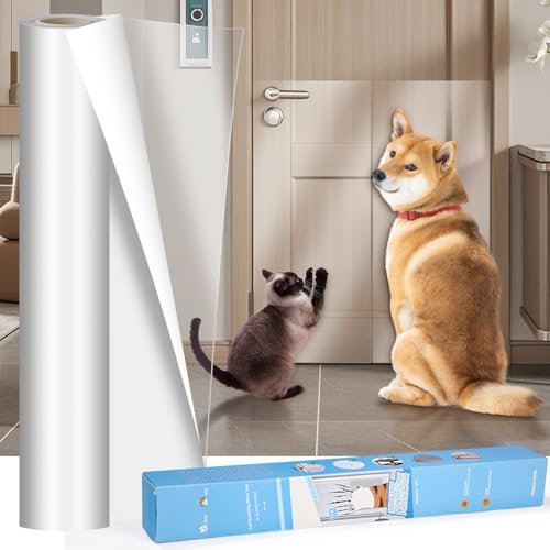 Zaxiva Protezione Divano Graffi Gatto, 43X500CM Protezione antigraffio per gatt, Autoadesive Trasparente Antigraffio Gatto Divano, Nastro Adesivo Antigraffi per Cani, PVC Anti-Graffio Protector