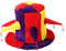 Generisch Clown-Hut Hofnarr Mütze Hut Lustiger Clown-Hut Regenbogen-Narrenkappe Mit Glocken Mardi Gras-Party-Kostüm Karneval Bühnenzubehör Für Fasching Karneval Party