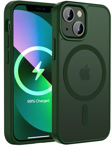 KPPIT für iPhone 12 Mini Hülle,iPhone 13 Mini Hülle [Kompatibel mit MagSafe] Magnetisch Handyhülle für iPhone 12 Mini/iPhone 13 Mini Case Dünn Cover Matt Transluzente Schutzhülle 5,4 Zoll,Grün