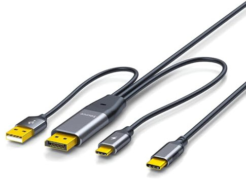 DisplayPort to USB C Cable, 4K@60Hz 2M DP to USB C for Mobile Monitor, Studio Display,XREA-L Beam,Touch Function Support, Compatible with Nrea-l Xrea-l, Switch, X-bo-x, Steam Deck, PS4/5