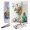 Bougimal Peinture par Numéro Adulte Paysages avec Pinceaux et Acryliques Bricolage Peintures Kits, pour la Décoration Intérieure maison, Fleurs colorées 2, 28x35cm(Sans Cadre)