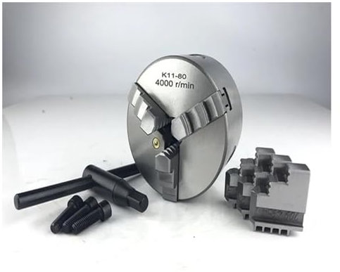 Drehfutter 80 mm Drehfutter 3 Backen K11-80 Drehfutter mit Scroll-Drehfutter, Mini-Metallfutter